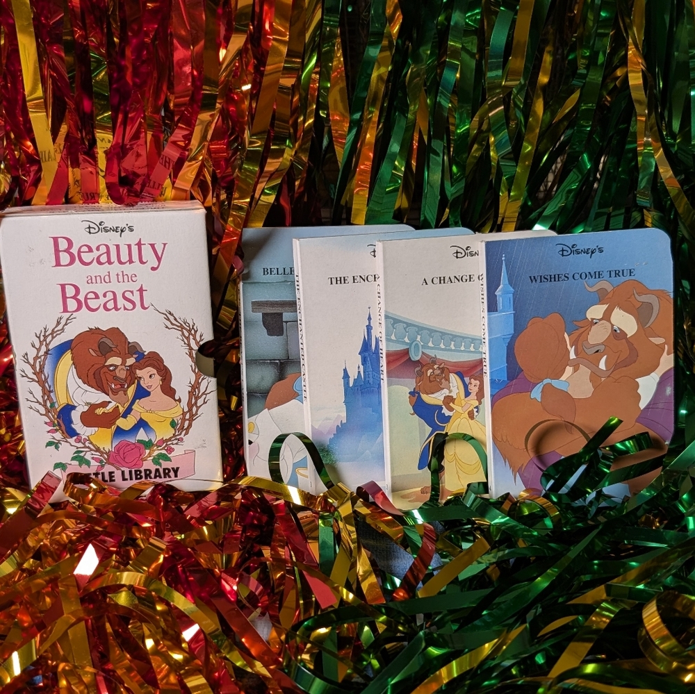 Vintage 1992 Disney's Beauty & The Beast Hardcover Small Books Bundle 90s